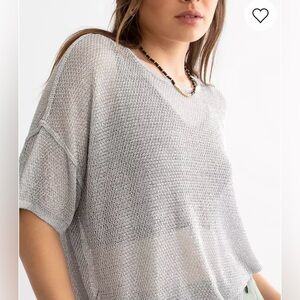 Buckle Gilded Intent Metallic Knit Top Size Medium